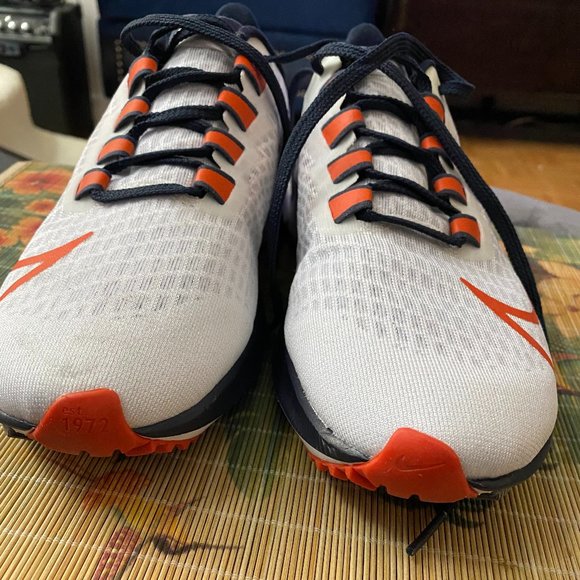 Nike White and Orange Women's Sneakers - Picture 5 of 7